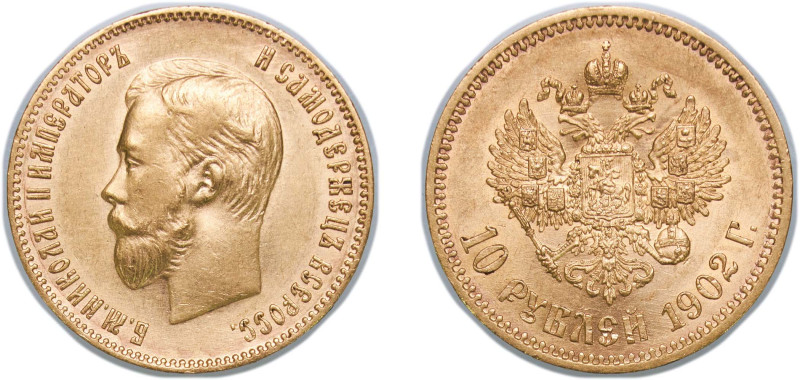 Russia Russian Empire 1902 АР 10 Roubles - Nicholas II Gold (.900) Saint Petersb...