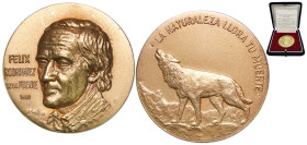 Spain 1980 Medal - Dr. Félix Rodríguezde de la Fuente La Asociacion de Defensa de la Naturaleza ADENA-WORLD WILDLIFE FUND ESPAÑA Gold (.750) (100) 60....