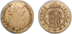 Spain Kingdom 1787 M DV 1 Escudo - Carlos III Gold (.875) Madrid Mint (118864) 3.3g VF KM 416a.1