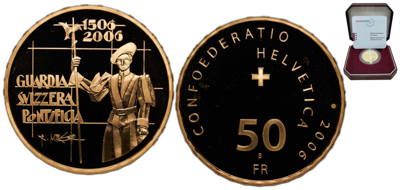 Switzerland Federal State 2006 B 50 Francs (Pontifical Swiss Guard) Gold (.900) ...