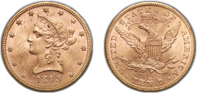 United States Federal republic 1893 10 Dollars (Coronet Head - With motto) Gold (.900) Philadelphia Mint (1840840) 16.75g UNC KM 102