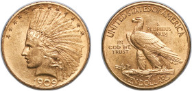 United States Federal republic 1909 10 Dollars (Indian Head - With motto) Gold (.900) Philadelphia Mint (184789) 16.75g AU KM 130