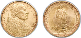Vatican City City State 1936 100 Lire - Pivs XI Gold (.900) Rome Mint (8239) 5.2g BU KM 10