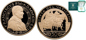 Vatican City City State 2013 R 50 Euros - Pope Francis (Renaissance Popes - 500th Anniversary of the Death of Pope Leo X) Gold (.917) Rome Mint (2300)...