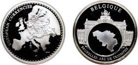 Belgium Kingdom ND Medal - European Currencies (Belgium - Brussels, Arc de Triomphe) Silver plated 21.07g PF