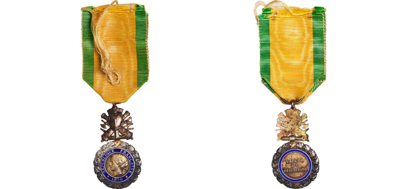 France Third Republic 1870 - 1940 Médaille militaire 1870 Type Gold clad silver ...