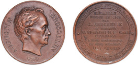 France Third Republic 1870 Medal - Augustin Grosselin, Institution des Petites Familles Bronze 66.05g AU