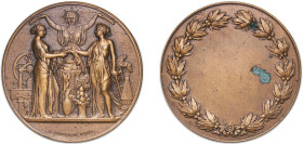 France Third Republic ND Medal - Goddess of science and industry Bronze 60g AU