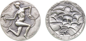 Italy Republic 1960 Medal - Olympic Games. Rome, 1960 Silver (.999) 33.73g UNC