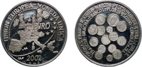 Spain Kingdom 2002 Medal - MONEDA ÚNICA Silver (.999) 31.12g PF