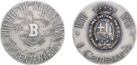Spain Nationalist Government 1969 Medal (I Centenari de la Junta d'Obres del Port de Barcelona i V Centenari del Port de Barcelona) Silver (.925) 61.1...