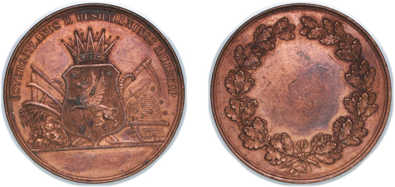 Sweden Kingdom 19th Century Medal - Östergötlands Läns K. Hushållnings sällskap ...