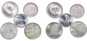 Argentina 1944-1984 Coinage (5 Lots, Weight all 97.4gr) Silver UNC