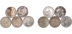 China Hong Kong British colony 1960-1974 1 Dollar - Elizabeth II (5 Lots) Copper-nickel VF