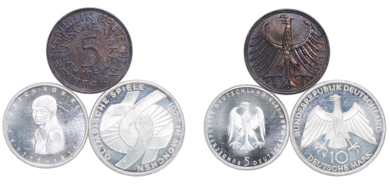 Germany Federal Republic of Germany 1951-1977 Coinage (3 Lots) XF