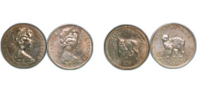Isle of Man British dependency 1970-1975 PM Coinage Set - Elizabeth II (Manx Cat, 2 Lots) Nickel Pobjoy Mint UNC