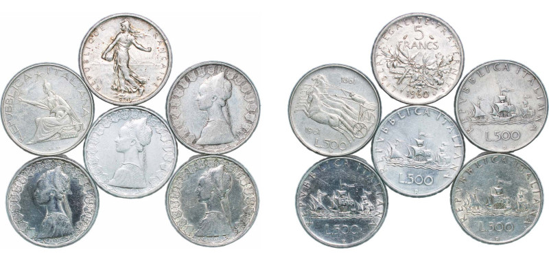 Italy 20th Century European Coinage (6 Lots) Silver XF