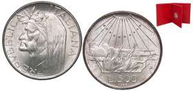 Italy Republic 1965 R 500 Lire (Dante Alighieri) Silver (.835) Rome Mint (5000000) 11g BU KM 100