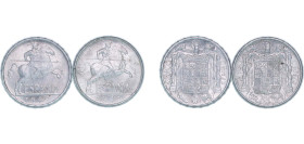 Spain Kingdom 1941-1945 5 Centimos (2 Lots) Aluminium UNC KM 765