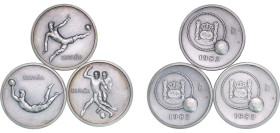 Spain Kingdom 1981 Medal Set - Juan Carlos I (1982 FIFA World Cup, 3 Lots Weight all 44.75gr) Silver (.915) UNC