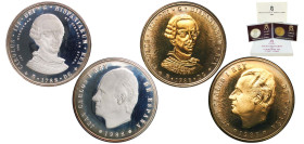 Spain Kingdom 1988 Medal - Juan Carlos I (Carlos III Bicentenario, Silver & Bronze 2 Lots) Madrid Mint PF