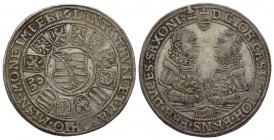 Sachsen-Coburg und Eisenach 1573-1638 Johann Casimir und Johann Ernst 1572-1633 Taler 1587,
 B mit Eichel-Saalfeld Variante: LANG statt LANTG KOR 43.2...