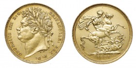 England George IV., 1820-1830. Sovereign 1821. Friedb. 376, Seaby 3800, Schlumb. 118 Gold 8g 
 vorzüglich bis unzirkuliert