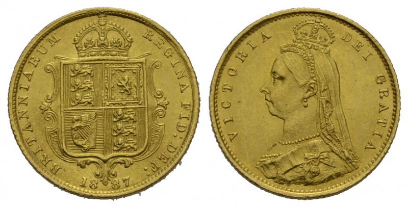 England Victoria, 1837-19011/2 Sovereign 1887.Friedb. 393, Se­aby 3869, Schlumb....
