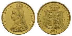 England Victoria, 1837-1901 1/2 Sovereign 1887. Friedb. 393, Se­aby 3869, Schlumb. 371 
Gold 3.99g prächtige Erhaltung fast FDC