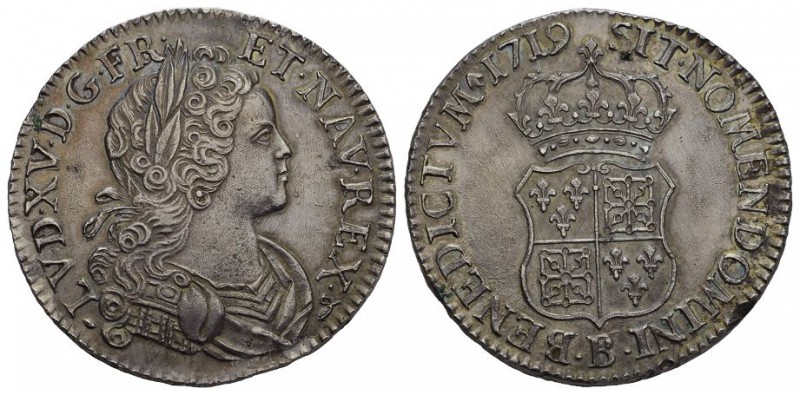 Frankreich Ludwig XV., 1715-1774, Ecu de Navarre 1719 &, Aix. Dav.1327, KM 435.2...