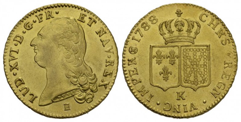 Frankreich Ludwig XVI., 1774-1793 Double Louis d'or au buste nu 1788 K, Bordeaux...