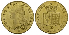 Frankreich Ludwig XVI., 1774-1793 Double Louis d'or au buste nu 1788 K, Bordeaux. 15.22 g. Kopf 
Doppelwappen. Duplessy 1706 F. 474 Gadoury 363 fast ...