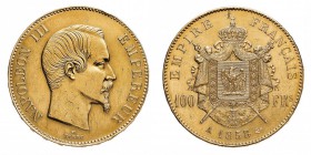 Frankreich Napoléon III, 1852-1870 100 Francs 1858 A, Paris. 29,03 g Feingold. Fb. 569, Gadoury 1135, 
Mazard 1408, Schl. 261. Vorzüglich