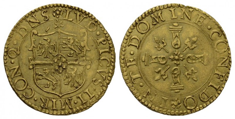 Ludovico II. Pico, 1550-1568. Scudo d'oro o. J. 3,15 g. Fb. 752, Varesi 501 sehr...