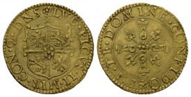 Ludovico II. Pico, 1550-1568. Scudo d'oro o. J. 3,15 g. Fb. 752, Varesi 501 sehr selten
vorzügliches Prachtexemplar