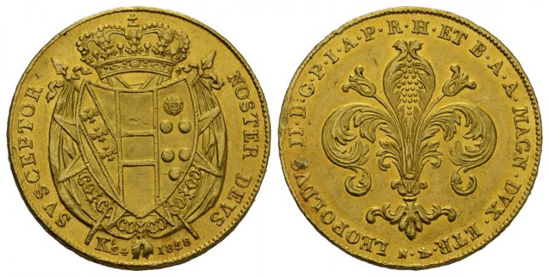 Italien / Toscana Leopoldo II. di Lorena, 1824-1859. 80 Fiorini (200 Paoli) 1828...