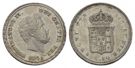 Italien Sizilien Ferdinando II AR 10 Grana 1841 Regno di Napoli e Sicilia. Ferdinando II (1830-1859). AR 
10 Grana 1841 (19 mm, 2.31 g).KM 328. Di qua...