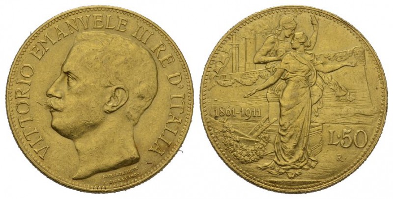 Italien Regno d'Italia Vittorio Emanuele III. 1900-1946. 50 Lire 1911, Roma. 50 ...