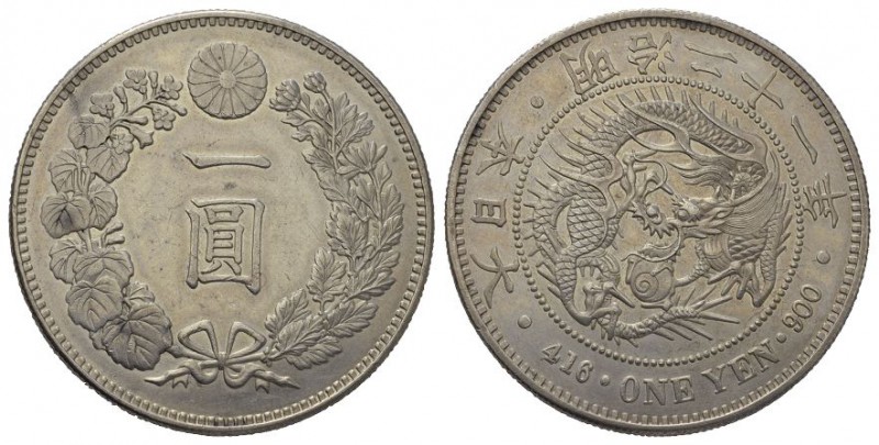 Japan Mutsuhito (Meiji) 1867-1912. Yen Jahr 21 = 1888. Yeoman A25.3 seltene Erha...