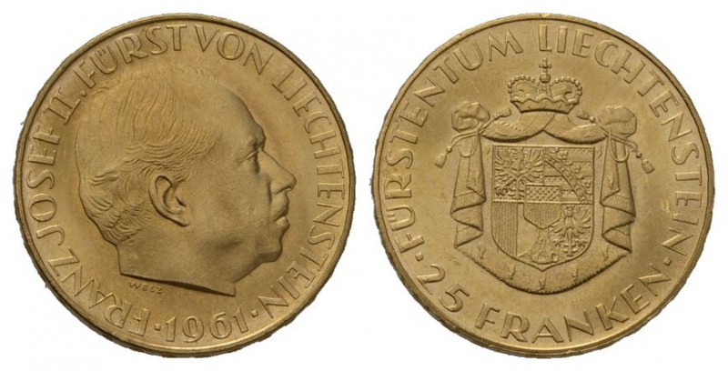 Liechtenstein, 50 Franken 1961Franz Joseph II. (1938-1989). AV 50 Franken 1961 (...