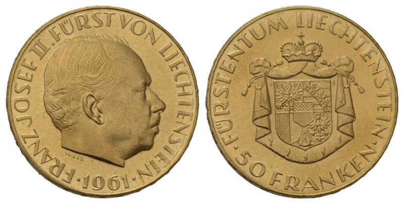 Liechtenstein Fürstentum Franz Joseph II., 1938-1989 25 Franken 1961 (ausgegeben...