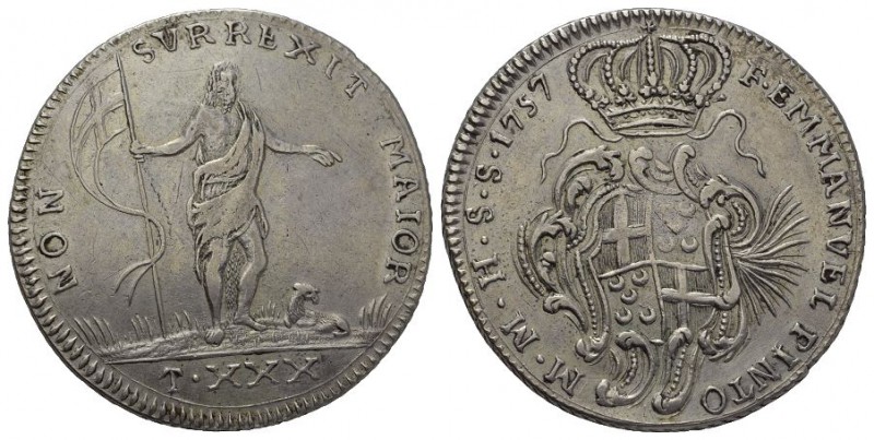 Malta Emanuel Pinto, 1741-1773. 30 Tari 1757. 28.91 g. Schembri 4. Dav. 1600. se...