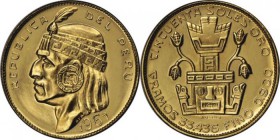 Peru Republik seit 1879. 50 Soles 1967, Lima. Inka. 33.40 g. KM 219. Fr. 77. 
Fast FDC / About uncirculated.