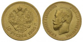 Russland / Russia Nikolaus II., 1894-1917. 10 Rubel 1900, St. Petersburg. Fr. 179. 8.60 g.
Gold. Vorzüglich-unzirkuliert
