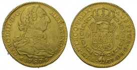 Spanien Karl III., 1759-1788 4 Escudos 1787 DV, Madrid. 13,36g. KM 418.1a, GOLD sehr selten 
vorzüglich