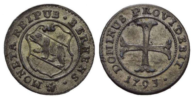 Schweiz / Switzerland Bern Stadt und Kanton. Kreuzer 1793. 1.08 g. D.T. 528n. HM...