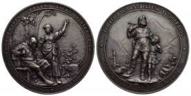 Schweiz / Switzerland / Suisse / Swizzera Uri Altdorf 1895 Medaille in Silber Telldenkmal 58.1g sehr selten, 54mm Patina unz-FDC