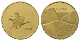 Schweiz / Switzerland / Suisse / Swizzera 50 Franken 2001. Heidi. 11,32 g. Fb. 520. Polierte Platte ohne Box