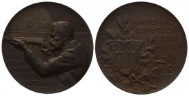 Basel Broncemedaille 1900. Kantonal-Schützenfest beider Basel. Medaille von Hans Frei. g. Richter 127a. 
Gutes vorzüglich.