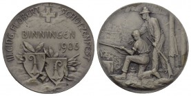 Basel 1905 Schützenmedaille Silber 10.4g mit Originalbox selten unzirkuliert